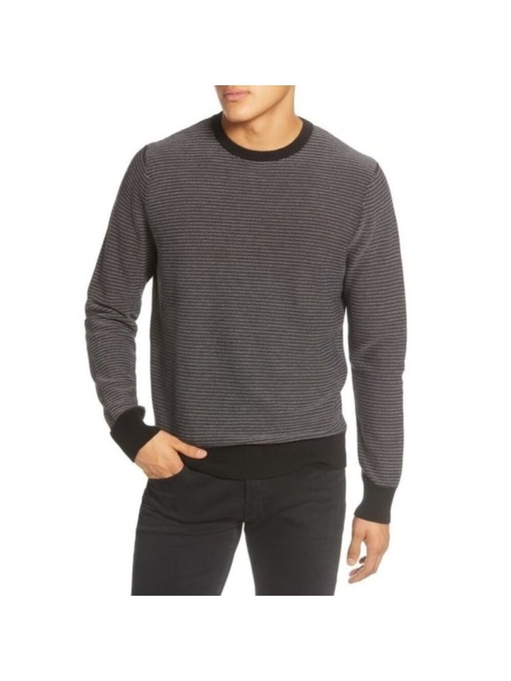NORDSTROM MEN'S SHOP StripeCrewneck Cotton Sweater
